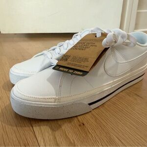 Nike White Sneakers with Black Accents